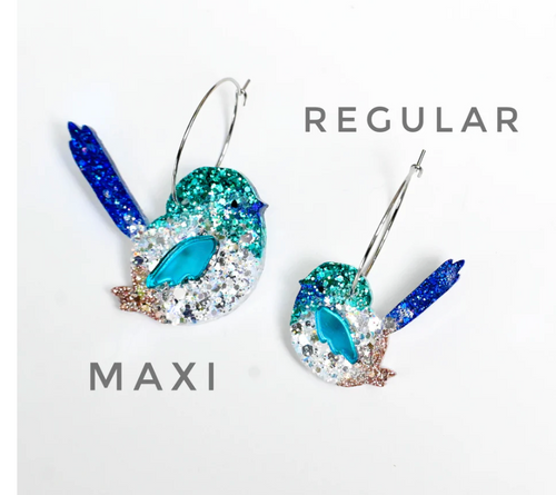 Fairy Wren Superb SID  MAXI SIZE- HOOPS,  Lunar Deesigns