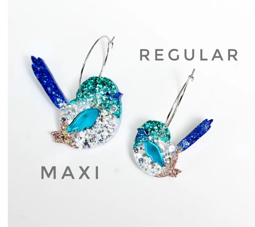 Fairy Wren Superb SID  MAXI SIZE- HOOPS,  Lunar Deesigns