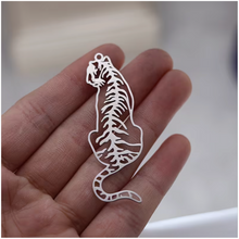 Load image into Gallery viewer, Tiger Hoops Silver colour: Fun and Affordable. high quality Hypo allergic stainless steel.  Parts Made in China No shipping to US due to tarrifs