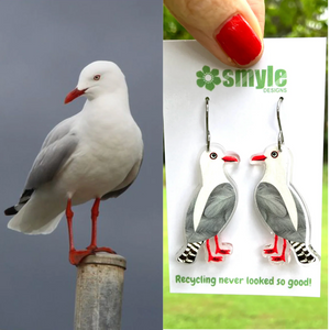 SeaGull   Earrings by  in Australia from recycled Acrylic, Smyle Designs