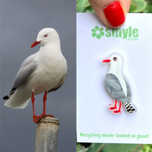 Seagull Pin by  in Australia from recycled Acrylic, Smyle Designs