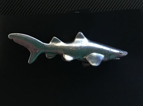 Shark Grey Nurse Brooch Pewter  Antique Silver Plated:Peek - a Boo