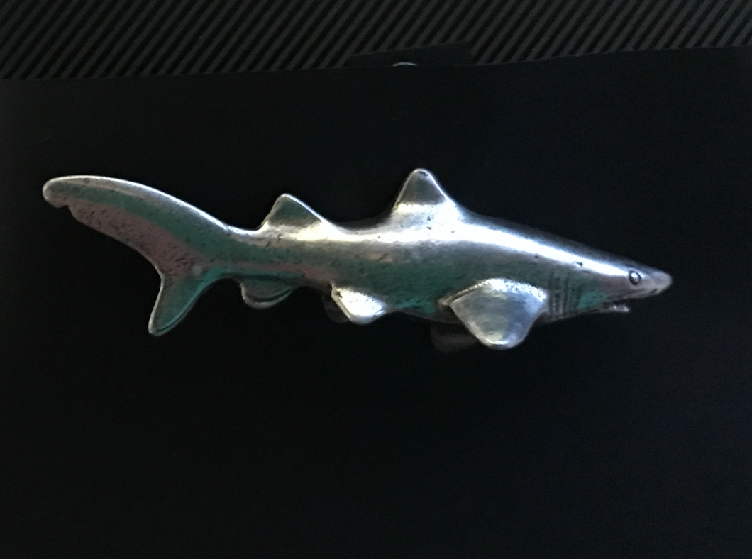 Shark Grey Nurse Brooch Pewter  Antique Silver Plated:Peek - a Boo