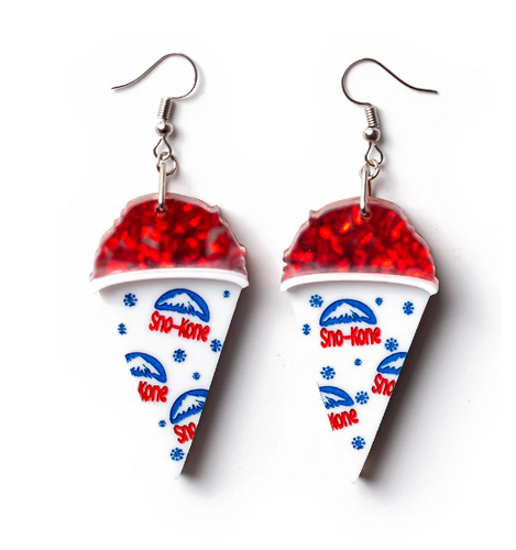 Sno-Kone Earrings - Raspberry By Martini Slippers