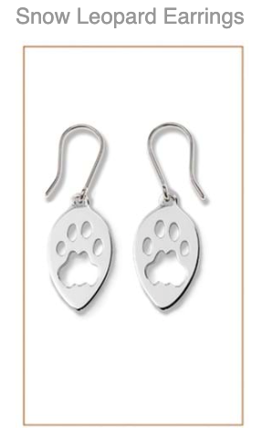 WW. Snow Leopard Footprint Earrings,  CUSTOM ORDER  ABOUT  2 WEEKS, Bushprints Jewllery