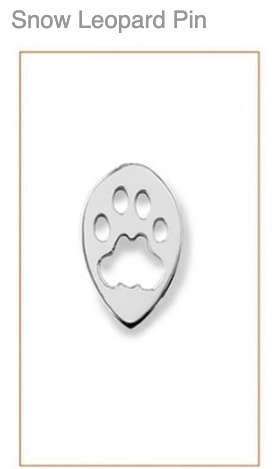 WW. Snow Leopard Footprint Pin,  CUSTOM ORDER  ABOUT  2 WEEKS, Bushprints Jewllery