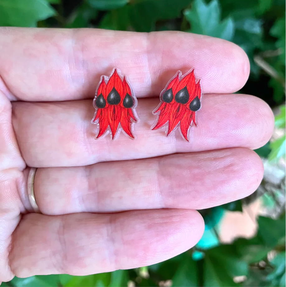 Sturt's Desert Pea STUDS made in Australia from recycled Acrylic, by S ...