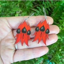 Load image into Gallery viewer, Sturt&#39;s Desert Pea  earrings made  in Australia from recycled Acrylic,  by Smyle Designs COMING SOON