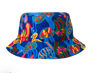 Thelma Beeton Aboriginal design  LARGE  Bucket hat made in China Not avail to USA