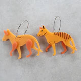 Load image into Gallery viewer, Thylacine (tasmanian tiger) Acrylic Earrings  By Oh Pluto made in Australia