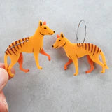 Load image into Gallery viewer, Thylacine (tasmanian tiger) Acrylic Earrings  By Oh Pluto made in Australia