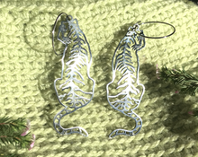 Load image into Gallery viewer, Tiger Hoops Silver colour: Fun and Affordable. high quality Hypo allergic stainless steel.  Parts Made in China No shipping to US due to tarrifs