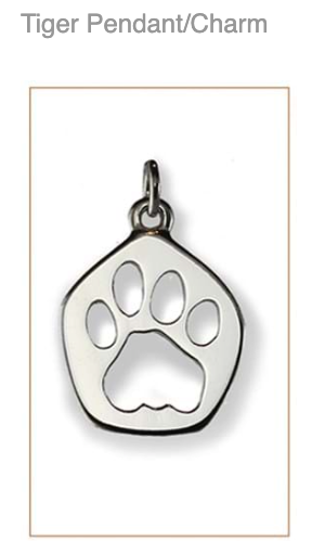 WW. Tiger Silver Footprint Pendant / Charm,CUSTOM ORDER ABOUT  2 WEEKS, Bushprints Jewllery