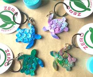 Turtle Key Ring  Mother Earth Green Made from Drink bottle lids in Australia