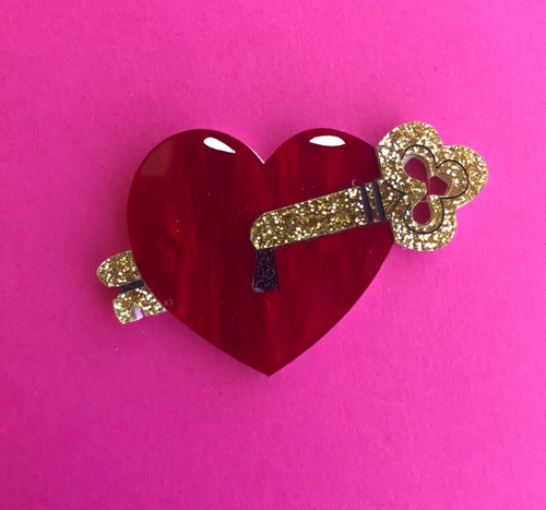 Unlock your Heart Brooch by Daisy Jean Floral
