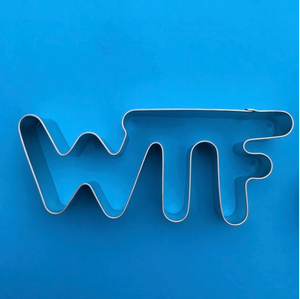 WTF Cookie Cutter Australian made tin plate