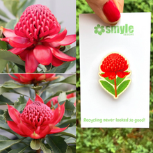 Load image into Gallery viewer, Waratah PIN  made  in Australia from recycled Acrylic,  by Smyle Designs