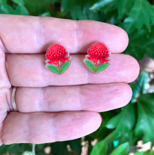Load image into Gallery viewer, Waratah STUDS  made  in Australia from recycled Acrylic,  by Smyle Designs