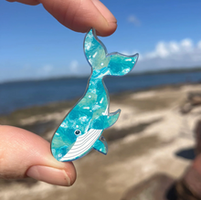 Load image into Gallery viewer, Whale Pin Made in Australia from recycled Acrylic, Smyle Designs