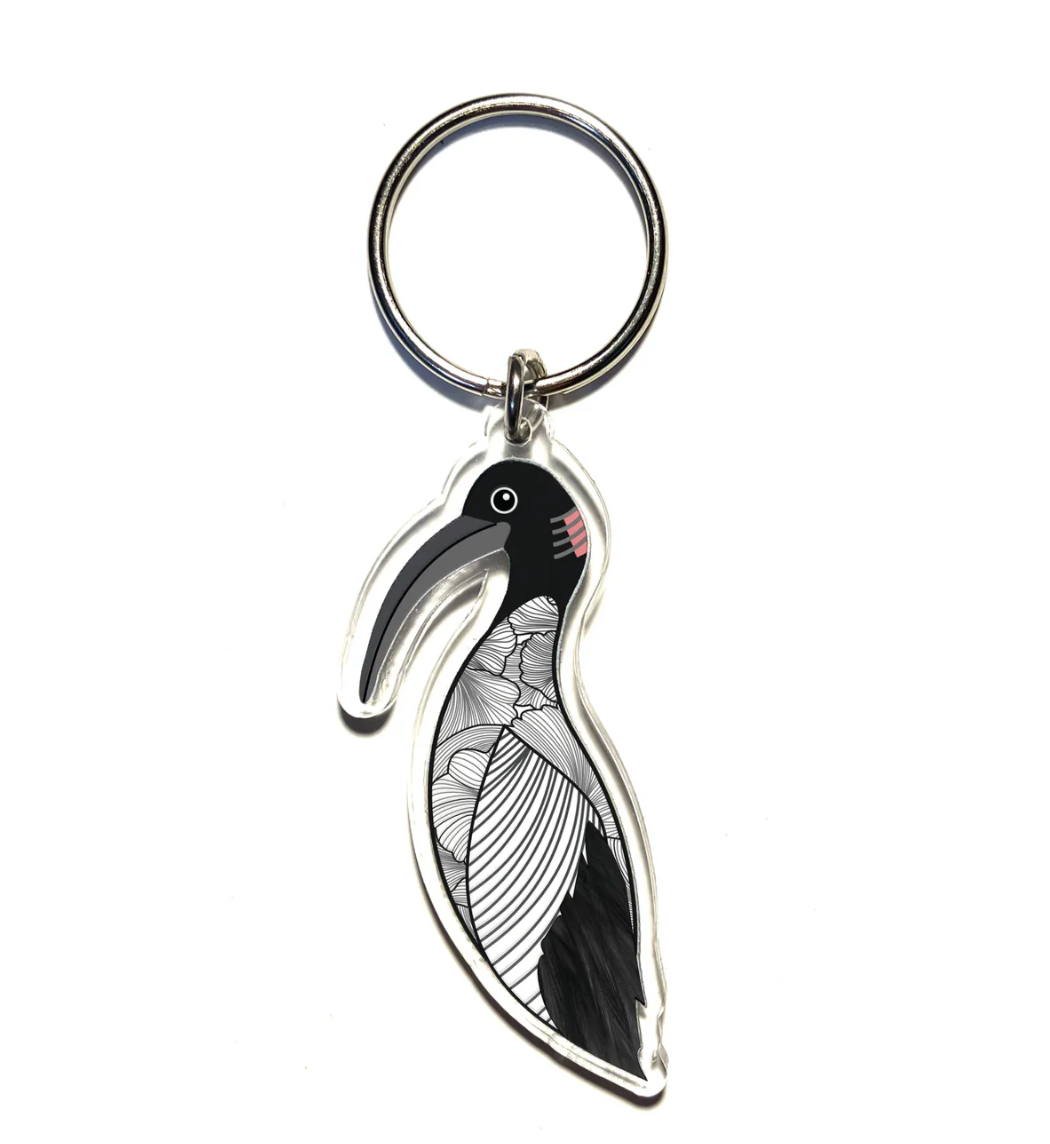 Bin Chicken , White Ibis  Keyring Made in Australia from recycled acrylic, Smyle Designs