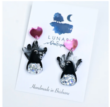 Load image into Gallery viewer, Willy the Willy Wagtail - STUD DANGLE (V.2)   By  Lunar Deesigns