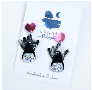 Willy the Willy Wagtail - STUD DANGLE (V.2)   By  Lunar Deesigns