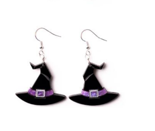Witch hat Purple Dangles  By Martini Slippers