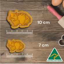 Load image into Gallery viewer, A Wombat  10 cm Cookie Cutter  set with Embosser , Australian Cookie Cutters