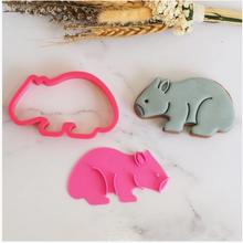 Load image into Gallery viewer, A Wombat  10 cm Cookie cutter &amp; Stamp set By Sweet Themes    Made in Australia.