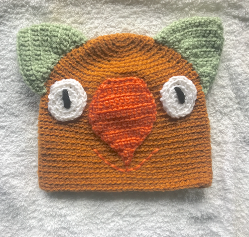 C 1-2. Wombat Beanie, hat  100% Wool Child: 1 - 2   yrs  Pumkin Orange sage