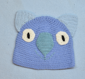 C 1-2 Wombat Beanie, hat  100% Wool Child 1 - 2  yrs : Sky, teal, light blue