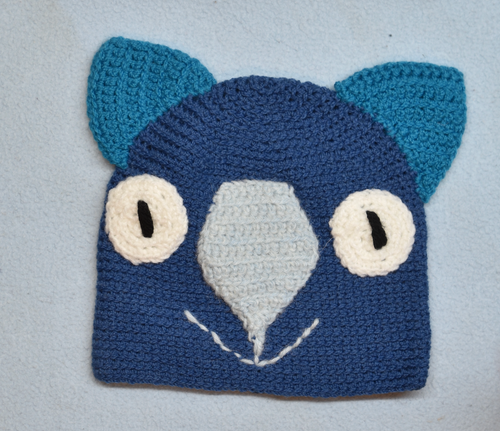 C 1-2 Wombat Beanie, hat  100% Wool Child 1 - 2  yrs : Navy Grey teal