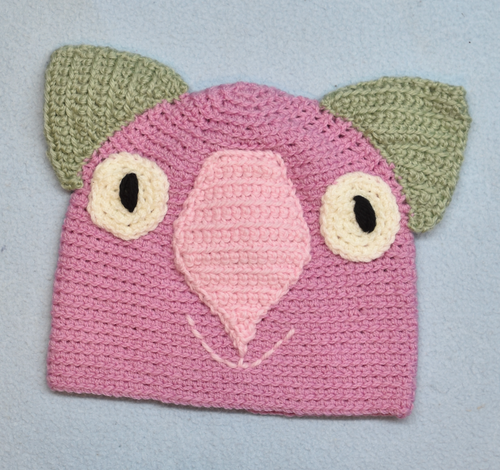 C 1-2 Wombat Beanie, hat  100% Wool Child 1 - 2  yrs : Pink pink sage