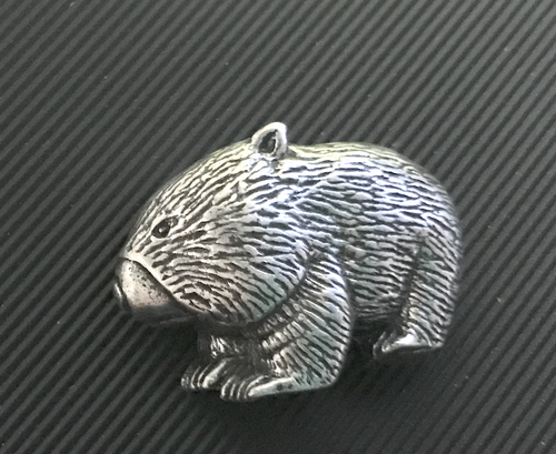 Wombat Brooch Pewter Antique Silver Plated
