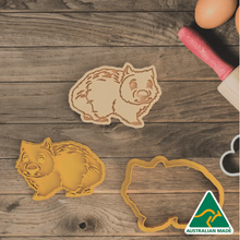 Load image into Gallery viewer, A Wombat  10 cm Cookie Cutter  set with Embosser , Australian Cookie Cutters