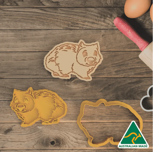 A Wombat  7 cm Cookie Cutter  set with Embosser, Australian Cookie Cutters