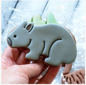 A Wombat  10 cm Cookie cutter & Stamp set By Sweet Themes    Made in Australia.