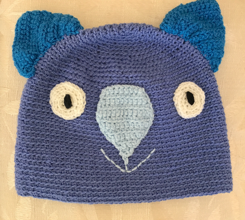 XL. Wombat Beanie, hat  100% wool  X Large Adult Men  & Women : Blue Sky teal