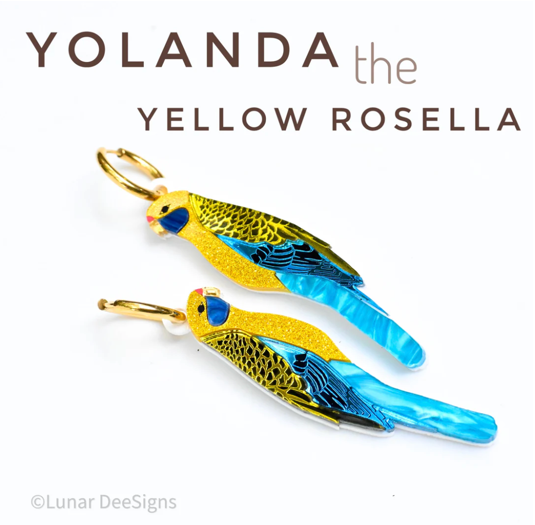 Rosella.  Yolanda the Yellow Rosella NEW   - HOOPS,  Lunar Deesigns