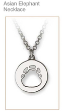 Load image into Gallery viewer, Asian Elephant  Silver Footprint Necklace,  CUSTOM ORDER ABOUT  2 WEEKS, Bushprints Jewllery