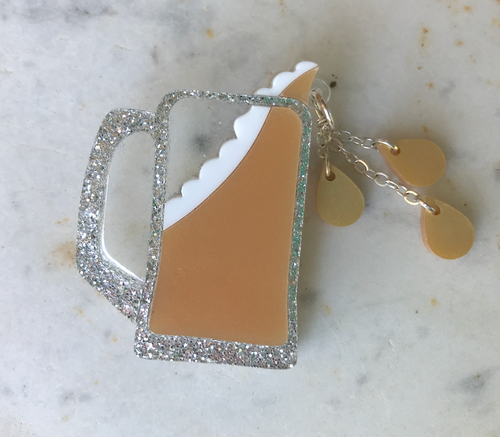 Beer mug brooch by Hip pip Hooray UK