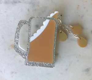 Beer mug brooch by Hip pip Hooray UK
