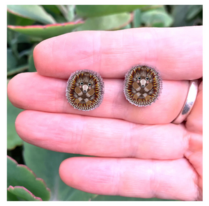 Echidna studs made  in Australia from recycled Acrylic,  by Smyle Designs