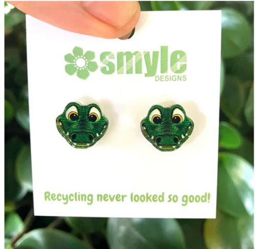 Crocodile Studs  Made in Australia from recycled Acrylic, Smyle Designs