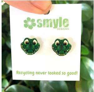 Crocodile Studs  Made in Australia from recycled Acrylic, Smyle Designs