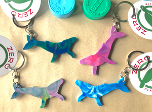 Dolphin Key Ring Mother Earth Green Made from Drink bottle lids in Australia