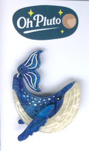 Load image into Gallery viewer, Humpback Whale moving tail Brooch  By Oh Pluto made in Australia