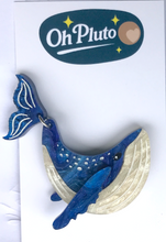 Load image into Gallery viewer, Humpback Whale moving tail Brooch  By Oh Pluto made in Australia