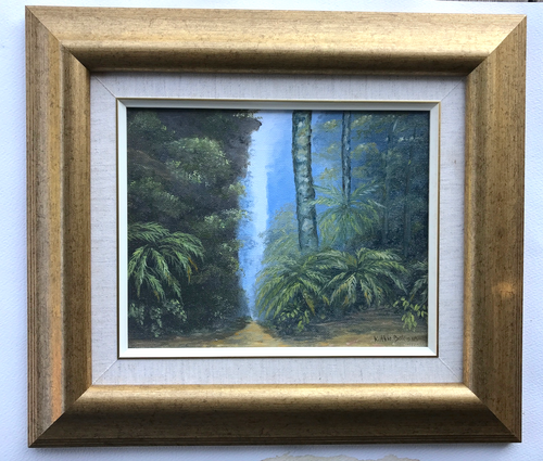 In the Blue mountains 34.5 x 39.5 cm  framed Original  Oil by Kathie Bateman Includes Aust shipping