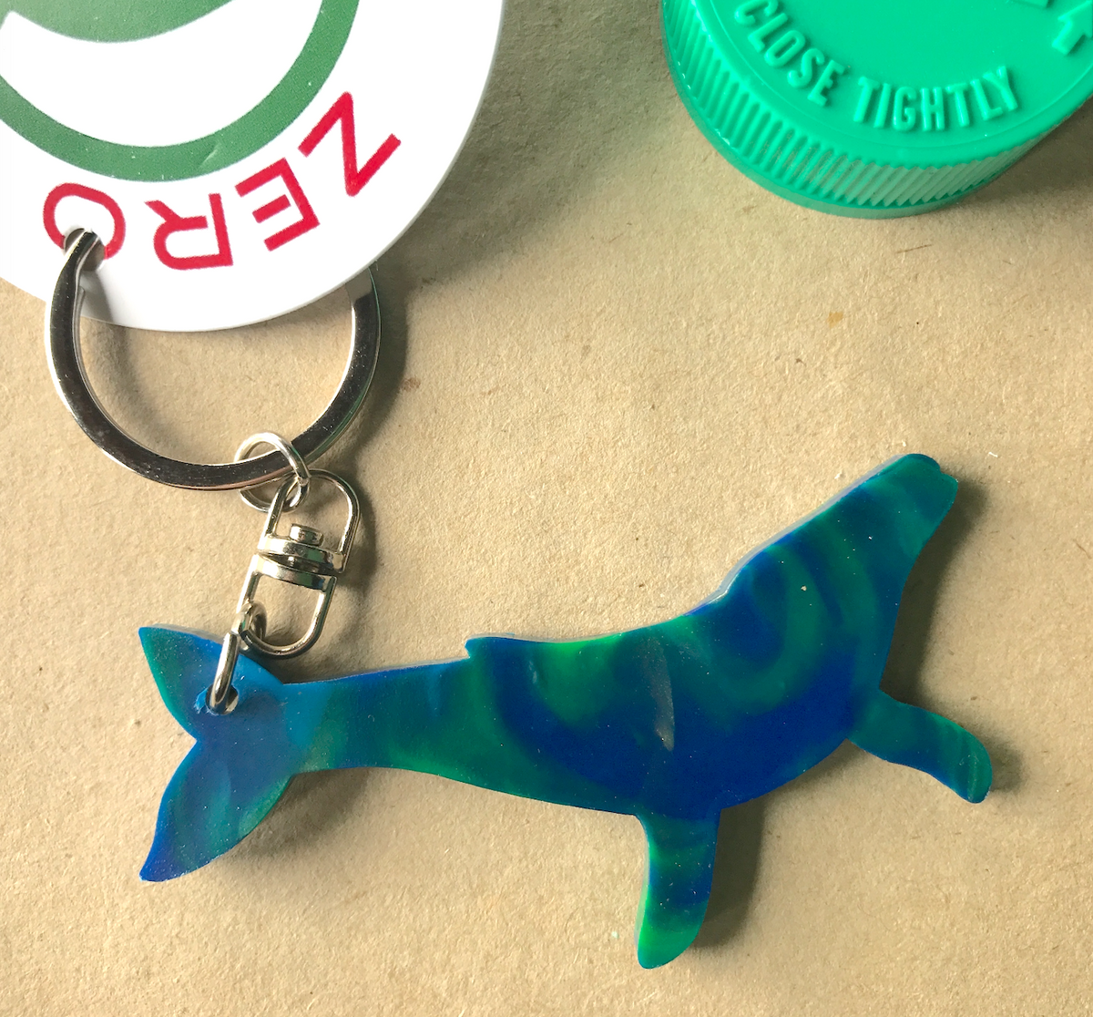 Dolphin Key Ring Mother Earth Green Made from Drink bottle lids in Aus ...